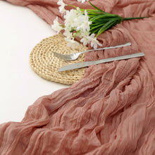 Load image into Gallery viewer, Voile Champray Table Runner Wedding Party Decoration Pleated Table Runner Tablecloth
