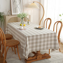 Load image into Gallery viewer, Khaki Plaid Tablecloth Yarn-Dyed Imitation Cotton Linen Tablecloth American-Style Village Style Large Size Household Table Cloth
