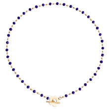 Load image into Gallery viewer, Elegant Black Crystal Glass Bead Chain Simple OT Buckle Short Flower Necklace
