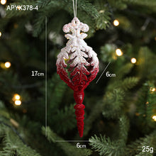 Load image into Gallery viewer, Christmas tree decoration pendant, elk pendant, flocking ornament, Christmas supplies
