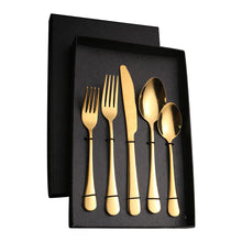 Load image into Gallery viewer, Stainless Steel Tableware Gift Set 5 Components Western Food Knife, Fork and Spoon 20-Piece Set
