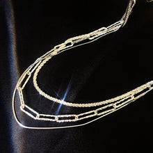 Load image into Gallery viewer, 925 Silver Sparkling Necklace Vintage Temperament Clavicle Chain Twin Necklace
