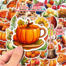 Load image into Gallery viewer, 50Pcs Thanksgiving Stickers Turkey Cartoon Animal Children Stickers Thanksgiving Graffiti Stickers
