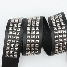 Load image into Gallery viewer, Belt Square Pyramid Rivet with Jeans Suit Pant Belt
