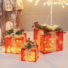 Load image into Gallery viewer, 3pcs/Set Christmas LED Luminous Gift Box DIY Gift Decoration Ornament
