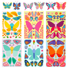 Load image into Gallery viewer, 6 Sheets/Pack Decorative Butterfly Face Changing Stickers Children Butterfly DIY Puzzle Stickers
