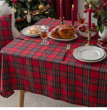 Load image into Gallery viewer, Christmas Holiday Tablecloth Red Plaid Table Cloth Living Room Decoration Tea Table Cloth Table Mat Rectangular Tablecloth
