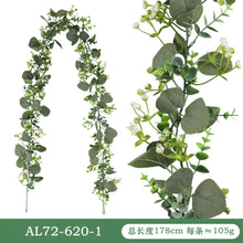 Load image into Gallery viewer, 5pcs Emulational Eucalyptus Rattan Eucalyptus Leaves Ivy Scindapsus Aureus Leaves Vine Fake Flower Plants
