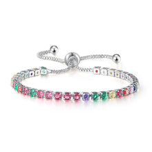 Load image into Gallery viewer, European and American Color Zircon Bracelet Female Fully-Jeweled Crystal Tennis Birthday Bracelet
