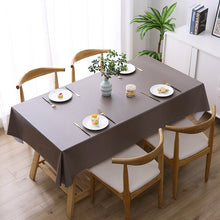 Load image into Gallery viewer, Solid Color PVC Waterproof and Oilproof and Heatproof Tablecloth Rectangular Plastic Table Mat Tablecloth
