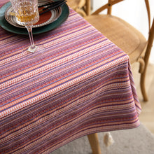 Load image into Gallery viewer, Tablecloth Ethnic Style Bohemian Polyester Cotton Yarn-Dyed Flower Striped
