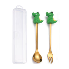 Load image into Gallery viewer, Q Christmas Dessert Spork Set Cute Doll Dessert Spoon Cartoon Tableware Fruit Fork Portable Coffee Spoon
