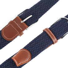 Load image into Gallery viewer, Men's Casual Stretch Woven Leather Belt Young Students Woven Canvas Pin Buckle Elastic Waistband
