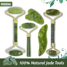 Load image into Gallery viewer, OUGEDA Natural Jade Roller Gua Sha Scraper Facial Skin Care Beauty Health Massage Tools Facial Slim Lift Masssager for Face
