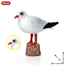 Load image into Gallery viewer, Oenux Classic Bird Animal Flamingos Parrot Sea Mew Peacock Owl Ostrich Model Solid PVC Action Figures Miniature Education Toy
