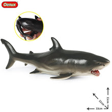 Load image into Gallery viewer, Oenux Large Size Sea Life Animals Soft Great White Shark Big Shark Action Figures Model Lifelike Educational Toys For Kids Gift
