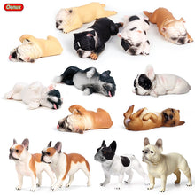 Load image into Gallery viewer, Oenux Lovely French Bulldog Animals Cute Puppy Sleep Lazy Dog Action Figures Model Figurine PVC Home Decoration Education Toy

