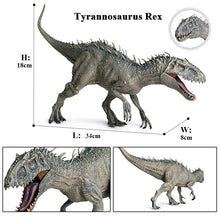 Load image into Gallery viewer, Oenux New 34x8x18cm Jurassic Indominus Rex Action Figures Open Mouth Savage Tyrannosaurus Dinossauro World Animals Model Kid Toy
