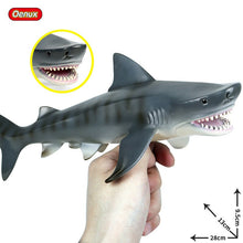 Load image into Gallery viewer, Oenux Savage Marine Sea Life Megalodon Action Figure Classic Ocean Animals Big Shark Fish Model PVC Collection Toy For Kids Gift
