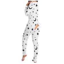 Load image into Gallery viewer, Onesies Print Jumpsuit Women Casual Long Sleeve Button-down Front Functional Buttoned Flap Adults Playsuit Pajamas
