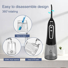 Load image into Gallery viewer, Oral Irrigator 5 Modes Portable Rechargeable Dental Water Jet 6 Nozzles Waterproof 300ML Tank Water Flosser For Teeth Whitening 0ral irrigator
