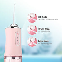 Load image into Gallery viewer, Oral Irrigator Portable Dental Water Flosser USB Rechargeable Water Jet Floss Tooth Pick 4 Jet Tip 220ml 3 Modes IPX7 1400rpm 0ral irrigator

