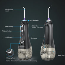 Load image into Gallery viewer, Oral Irrigator USB Rechargeable Water Floss Portable Dental Water Flosser Jet 300ml Irrigator Dental Teeth Cleaner with Bag 0ral irrigator
