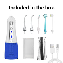 Load image into Gallery viewer, USB Rechargeable Water Flosser Portable Dental Water Jet 300ML Water Tank Waterproof Teeth Cleaner Oral irrigator
