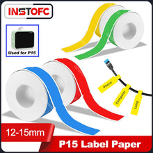 Load image into Gallery viewer, Original P15 Label Paper Multi-coloured Wires Cable 12.5x109mm65pcs Tape Rolls for P15 Thermal Printer Adhesive Fiber Sticker

