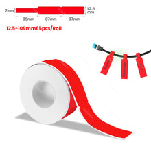 Load image into Gallery viewer, Original P15 Label Paper Multi-coloured Wires Cable 12.5x109mm65pcs Tape Rolls for P15 Thermal Printer Adhesive Fiber Sticker
