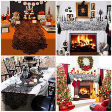 Load image into Gallery viewer, Ourwarm 1pc 20X80inch Halloween Spider Web Table Runners Black Lace Tablecloth Halloween Table Decoration Event Party Supplies
