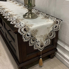 Load image into Gallery viewer, Oval Tablecloth Tassel Flag Dust Cover Modern Dining Table Cover Embroidered Tea Table Cloth Lace TV Cabinet Covers Home Decor
