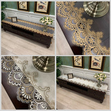 Load image into Gallery viewer, Oval Tablecloth Tassel Flag Dust Cover Modern Dining Table Cover Embroidered Tea Table Cloth Lace TV Cabinet Covers Home Decor
