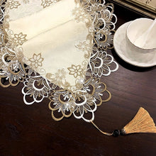 Load image into Gallery viewer, Oval Tablecloth Tassel Flag Dust Cover Modern Dining Table Cover Embroidered Tea Table Cloth Lace TV Cabinet Covers Home Decor
