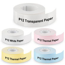 Load image into Gallery viewer, P12 Label Printer Sticker 15mm*7m Self-adhesive Continuous Label Paper Suit for Pristar P12 Marklife P12 Thermal Label Printer
