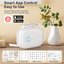 Load image into Gallery viewer, P12 Label Printer Sticker 15mm*7m Self-adhesive Continuous Label Paper Suit for Pristar P12 Marklife P12 Thermal Label Printer
