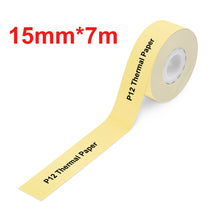 Load image into Gallery viewer, P12 Label Printer Sticker 15mm*7m Self-adhesive Continuous Label Paper Suit for Pristar P12 Marklife P12 Thermal Label Printer
