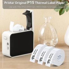 Load image into Gallery viewer, P15 Label Paper 15*50mm White Label Sticker P15 Thermal Printer Label Roll Adhesive Thermal Paper for P15 P12 Q30 D30 Labeller
