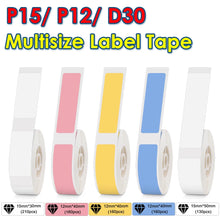 Load image into Gallery viewer, P15 White Label Tape Transparent P15 P12 Adhesive Label Paper Sticker for P15 P12 Marklife P15 P11 L12 Phomemo D30 Label Printer
