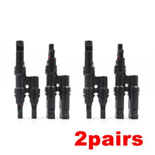 Load image into Gallery viewer, PV connector Y type parallel connection solar panel system waterprrof connector Branch Two pieces Solar Cell Connect Plug
