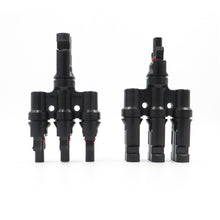 Load image into Gallery viewer, PV connector Y type parallel connection solar panel system waterprrof connector Branch Two pieces Solar Cell Connect Plug
