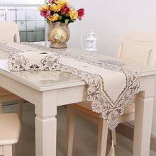 Load image into Gallery viewer, Pastoral Embroidery Hollow Flower Table Runner Mat Embroidered Floral Cutwork Tablecloth Covers Rectangle Flower Table Runners
