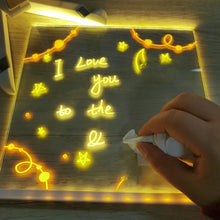 Load image into Gallery viewer, Personalized LED Lamp Acrylic Message Note Board Erasable USB Children‘s Drawing Board Bedroom Night Light Birthday Kids Gift

