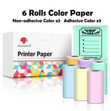 Load image into Gallery viewer, Phomemo 3 Rolls Self-adhesive Transparent Sticker Thermal Paper for T02 M02X Label Sticky DIY Photo Texts Study Notes Printing
