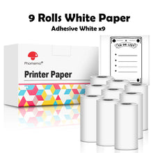 Load image into Gallery viewer, Phomemo 3 Rolls Self-adhesive Transparent Sticker Thermal Paper for T02 M02X Label Sticky DIY Photo Texts Study Notes Printing
