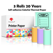 Load image into Gallery viewer, Phomemo 3 Rolls Self-adhesive Transparent Sticker Thermal Paper for T02 M02X Label Sticky DIY Photo Texts Study Notes Printing
