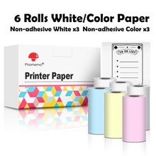 Load image into Gallery viewer, Phomemo 3 Rolls Self-adhesive Transparent Sticker Thermal Paper for T02 M02X Label Sticky DIY Photo Texts Study Notes Printing
