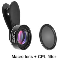 Load image into Gallery viewer, Phone Camera Lens 30-120mm Macro Lens Long Distance 4K HD Mobile Phones Accessories Lens+CPL+Star Filter for iPhone X Smartphone
