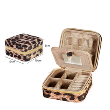 Load image into Gallery viewer, Plush Velvet Jewelry Box For Women Necklace Ring Earrings Organizer Holder Travel Portable Zipper Square Jewelry Storage Case
