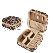 Load image into Gallery viewer, Plush Velvet Jewelry Box For Women Necklace Ring Earrings Organizer Holder Travel Portable Zipper Square Jewelry Storage Case
